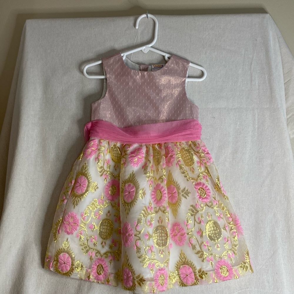 Truly Scrumptious Children’s Dress Pink/Gold Size 2